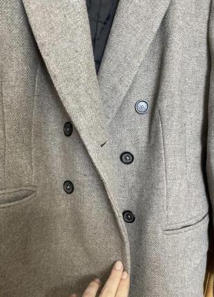 Базовое шикарное прямое пальто шерсть и полиэстер zara 46-48 p7 фото