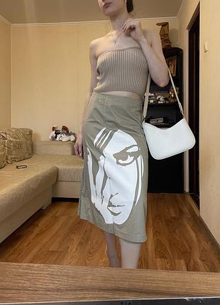 Довга джинсова спідниця