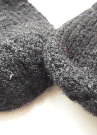 Черные носки шерсть плетеные2 фото