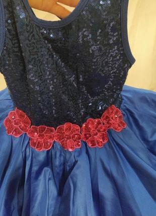 Балетный костюм платье revolution dance navy blue tutu mc синее 8-10 лет.2 фото