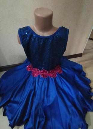 Балетный костюм платье revolution dance navy blue tutu mc синее 8-10 лет.3 фото