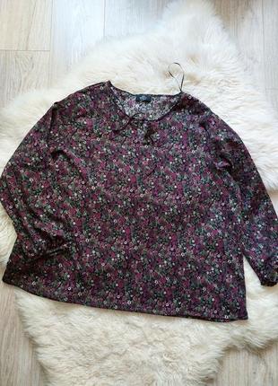 💚💜🧡 вишукана блузка квіти темних кольорів4 фото
