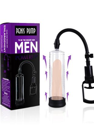 Вакуумная мужская помпа с ручным насосом penis pump - man powerup