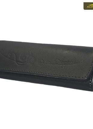 Футляр для медицинских очков "acropolis" львов, украина 60/80 ( натуральная кожа ) - черный