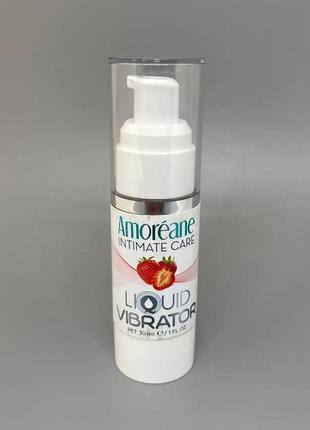 Стимулюючий лубрикант від amoreane med: liquid vibrator - strawberry (рідкий вібратор), 30 ml
