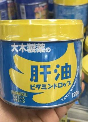 Omega-3 и витамины a, d для детей и взрослых со вкусом банана 120 штук, япония1 фото