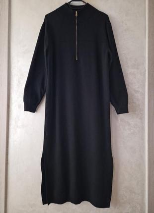 Черное платье прямого кроя mango2 фото