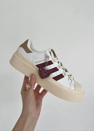 Adidas superstar beige red1 фото