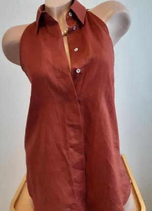 Блуза рубашка без рукавов с американской проймой рами2 фото