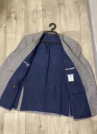 Мужской брендовый дизайнерский пиджак в клетку baumler reda 100% шерсть, размер 58-602 фото
