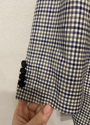 Мужской брендовый дизайнерский пиджак в клетку baumler reda 100% шерсть, размер 58-605 фото
