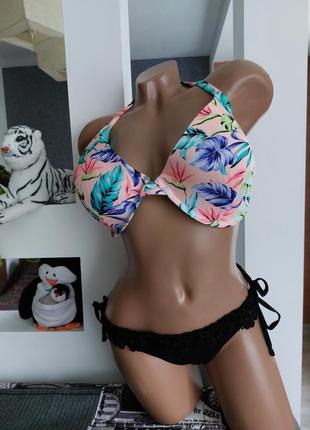 💜🩷🖤 яркий купальник с большой чашкой