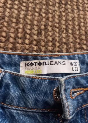 Каттонові прямі джинси koton jeans5 фото