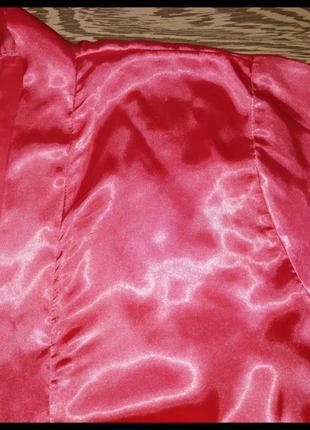 Розовый атласный сатиновый халат (без пояса)44/524 фото