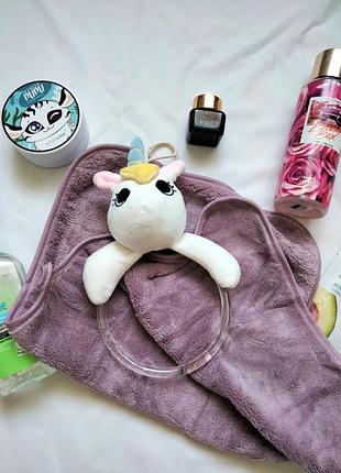 Полотенце для лица в комплекте кольцо с единорогом