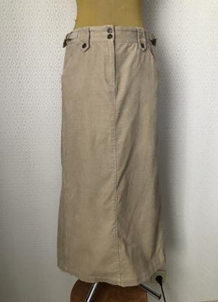 Длинная вельветовая юбка песочного цвета от s.oliver, размер 42, укр 48-50-521 фото