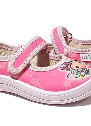 Тапочки на липучках для девочек waldi 360-570/29 розовый 29 размер
