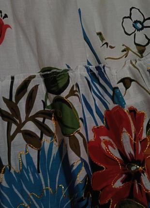 Шикарний котоновий сарафан максі в квітковий принт3 фото