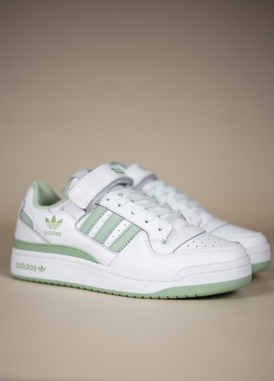 Женские кроссовки adidas forum 84 low white green м-44317