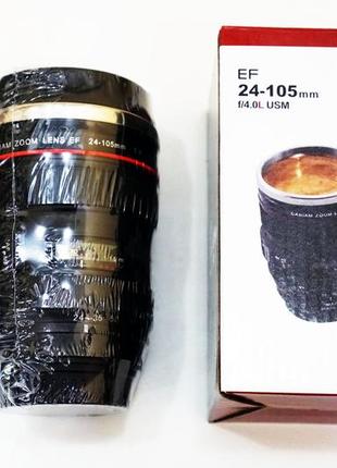 Термокухоль з кришкою 300 мл чашка в стілі об'єктива canon ef 24-1058 фото