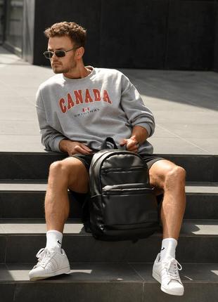 Мужской  черный вместительный рюкзак  для учебы