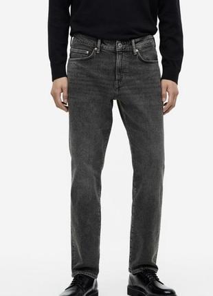 Мужские джинсы straight regular fit h&amp;m (56364) w32 l32 темно-серые2 фото