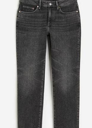Мужские джинсы straight regular fit h&amp;m (56364) w32 l32 темно-серые4 фото