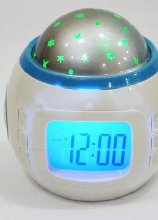 Часы с будильником и проектором звездного неба 10387 фото