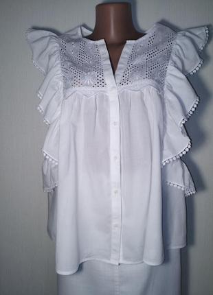 Хлопок блуза с воланами2 фото