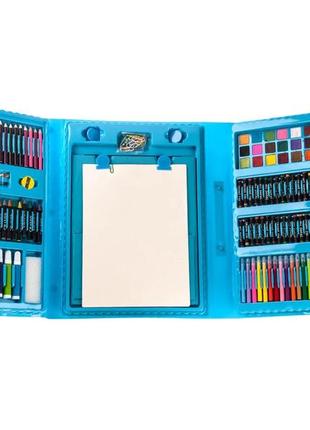 Набір для малювання валізу 208 предметів колір синій7 фото