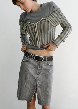 Спідниця міді джинсова zara