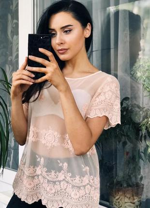 Ніжна персикова блуза