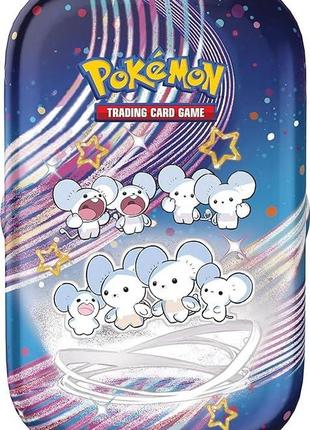 Pokemon карты коллекционера pokémon металлической коробке tcg scarlet & violet paldean fates mini tin maushold