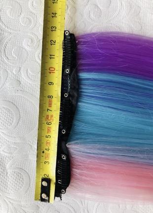 Волосы яркие цветные на заколках фиолетовые5 фото