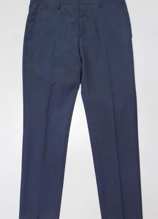 Класичні завужені (slim fit) штани (брюки) в презентабельному темно-синьому кольорі we2 фото