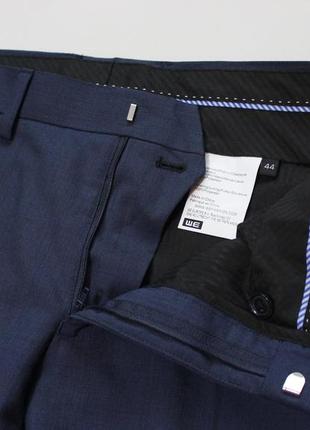 Класичні завужені (slim fit) штани (брюки) в презентабельному темно-синьому кольорі we3 фото