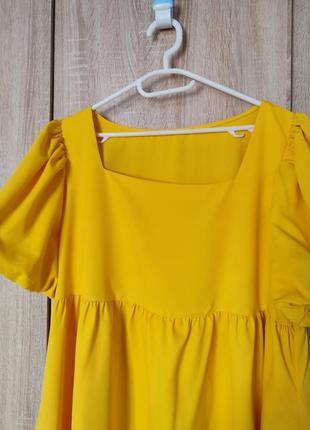 Красивое желтое платье с объемными рукавами платье размер 52-54-563 фото