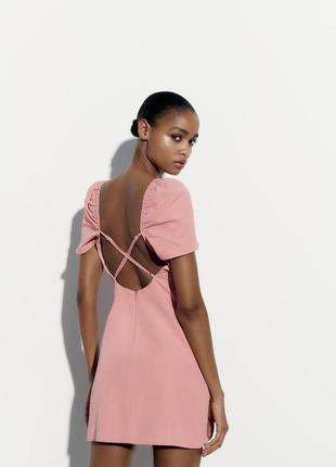 Короткое платье с льном zara