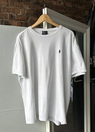Очень крутая, оригинальная футболка polo ralph lauren white vintage oversized