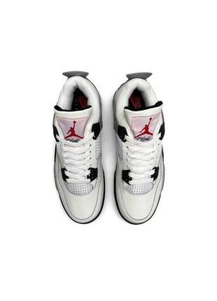 Чоловічі кросівки nike air jordan 4 retro white cement білі кросівки найк з натурального нубуку7 фото