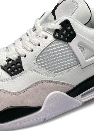 Чоловічі кросівки nike air jordan 4 retro white gray білі спортивні найк з натурального нубуку7 фото