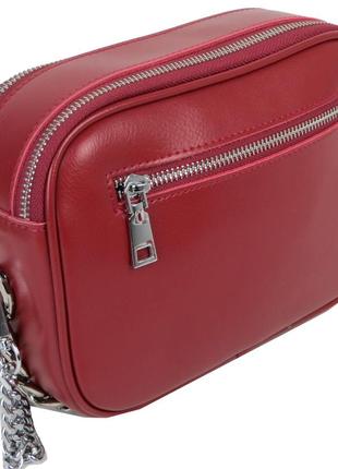 Небольшая женская кожаная сумка, клатч alex rai 9006 красная4 фото