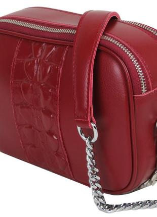 Небольшая женская кожаная сумка, клатч alex rai 9006 красная