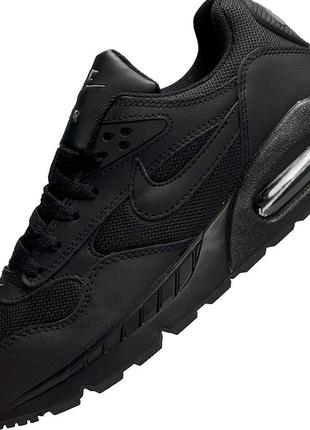 Мужские кожаные кроссовки nike air max correlate all black черные повседневные кроссовки найк айр макс8 фото