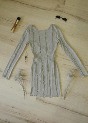 Базова повсякденна сукня у стилі печворк з відкритою спинкою в рубчик сірого кольору xs tally weijl1 фото