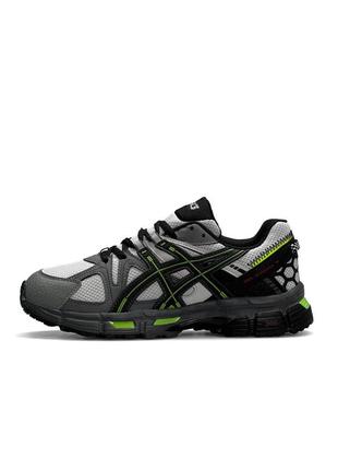 Мужские кроссовки asics gel kahana 8 grey green серые повседневные кожаные кроссовки асикс гель кахана 8