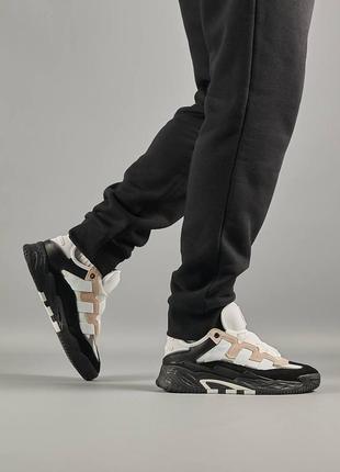 Чоловічі кросівки adidas originals niteball white sand black чорні спортивні кросівки адідас9 фото