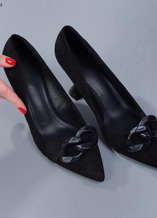 Черные туфли-рыжожки туфли с цепочкой1 фото