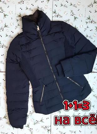 🎁1+1=3 фірмовий темно-синій пуховик куртка orsay, розмір 42 — 44