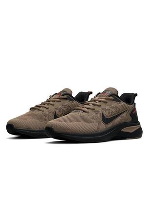 Мужские кроссовки nike zoom winflo sand black песочный легкие повседневные кроссовки найк винфло4 фото